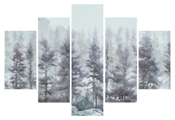Slika - Borova šuma II., akvarel (150x105 cm)