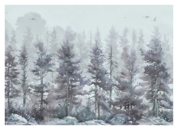 Slika - Borova šuma II., akvarel (70x50 cm)