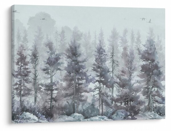 Slika - Borova šuma II., akvarel (70x50 cm)