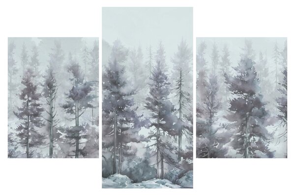 Slika - Borova šuma II., akvarel (90x60 cm)