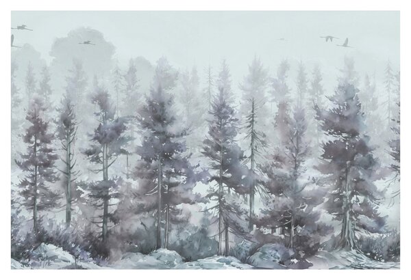 Slika - Borova šuma II., akvarel (90x60 cm)