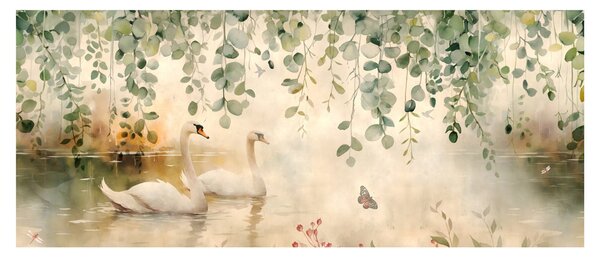 Slika - Jezero, akvarel (120x50 cm)