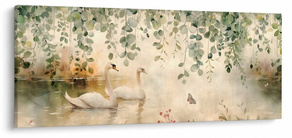 Slika - Jezero, akvarel (120x50 cm)