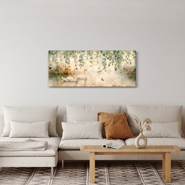 Slika - Jezero, akvarel (120x50 cm)