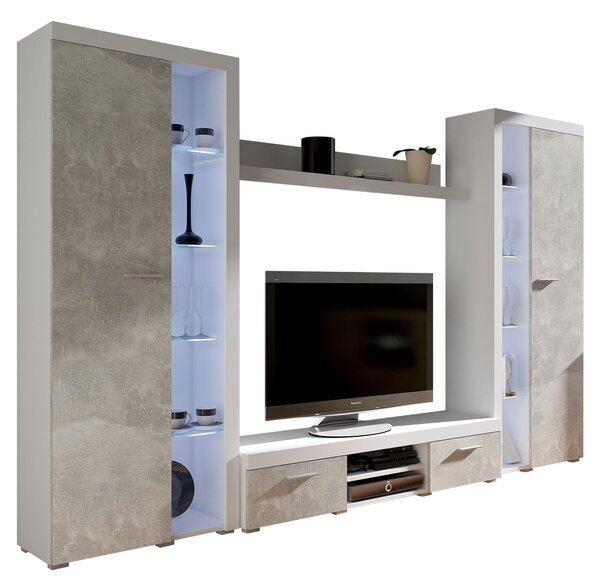 Set za dnevni boravak Rokara XL (bijela) (bijela LED rasvjeta)