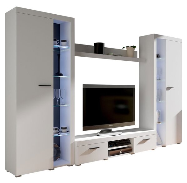 Set za dnevni boravak Rokara XL (bijela) (bijela LED rasvjeta)