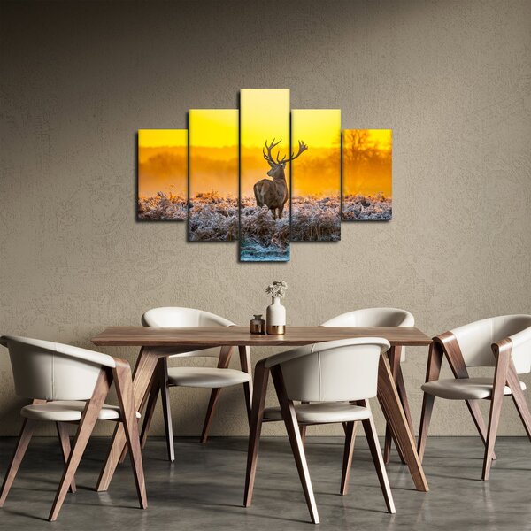 Slika - Jelen u izlasku sunca (150x105 cm)
