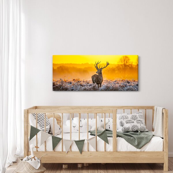 Slika - Jelen u izlasku sunca (120x50 cm)