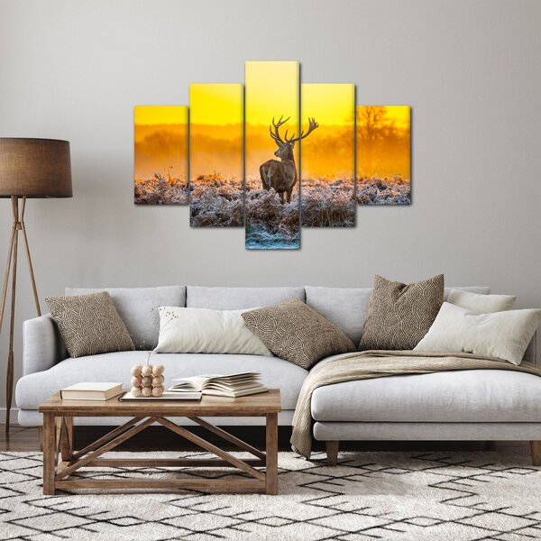 Slika - Jelen u izlasku sunca (150x105 cm)