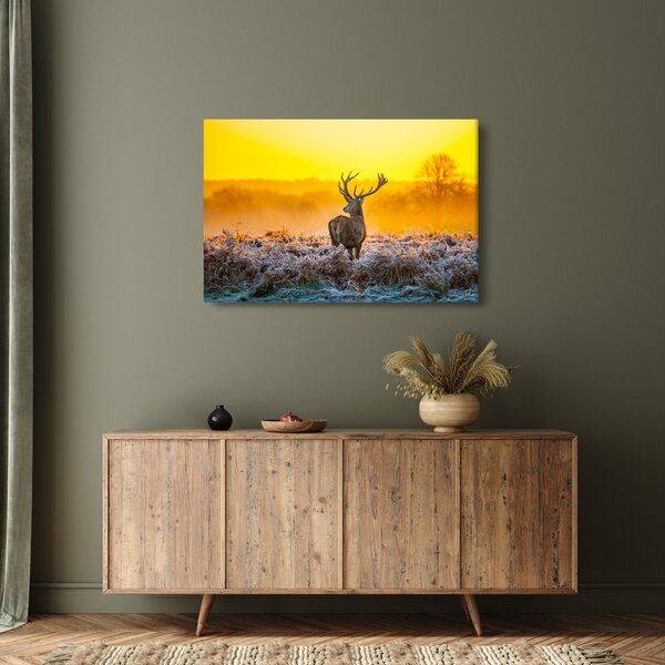Slika - Jelen u izlasku sunca (90x60 cm)