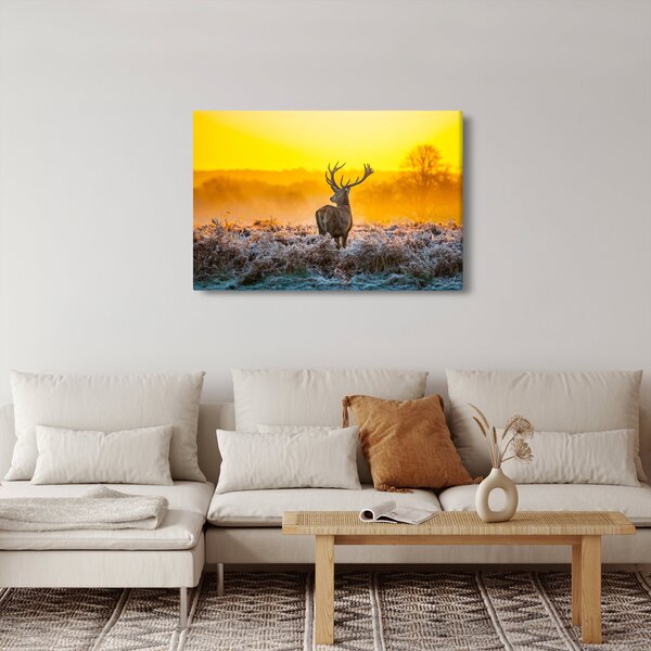 Slika - Jelen u izlasku sunca (90x60 cm)