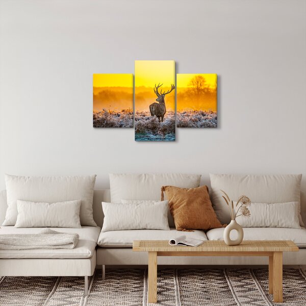 Slika - Jelen u izlasku sunca (90x60 cm)