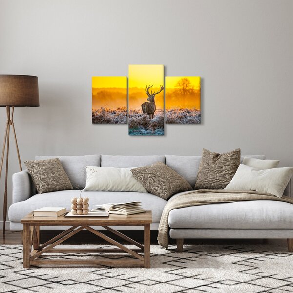 Slika - Jelen u izlasku sunca (90x60 cm)