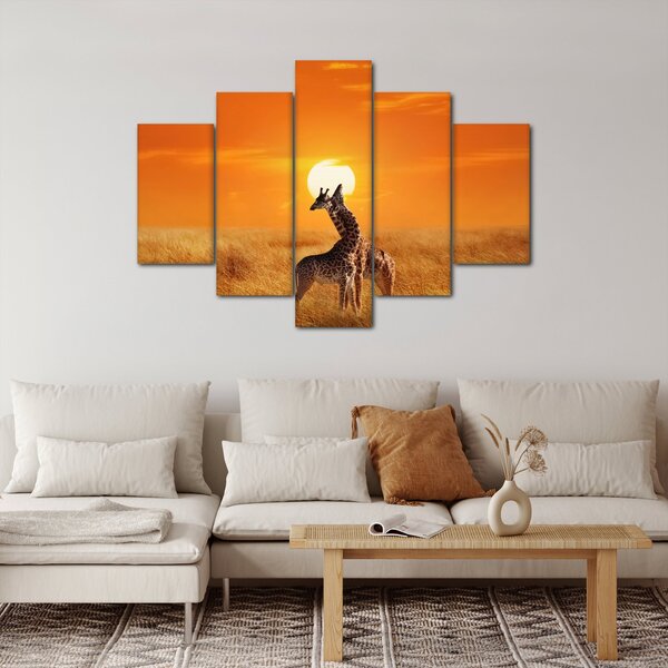 Slika - Žirafe u nacionalnom parku Serengeti (150x105 cm)