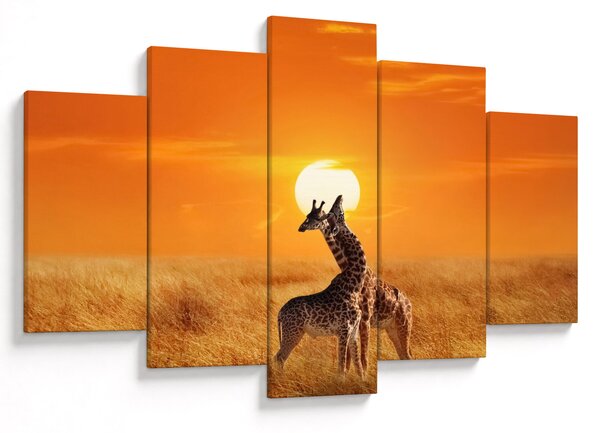 Slika - Žirafe u nacionalnom parku Serengeti (150x105 cm)
