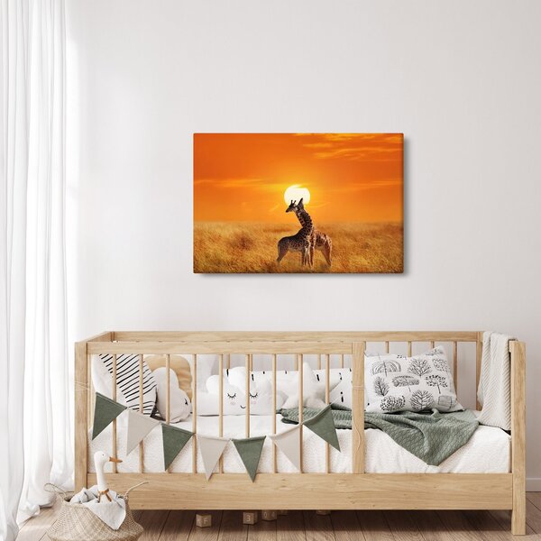 Slika - Žirafe u nacionalnom parku Serengeti (90x60 cm)