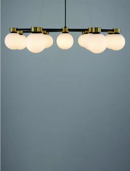 OVALINO VISILICA G9/14X5W/SATIN GOLD & BLACK & WHITE NL9620162
