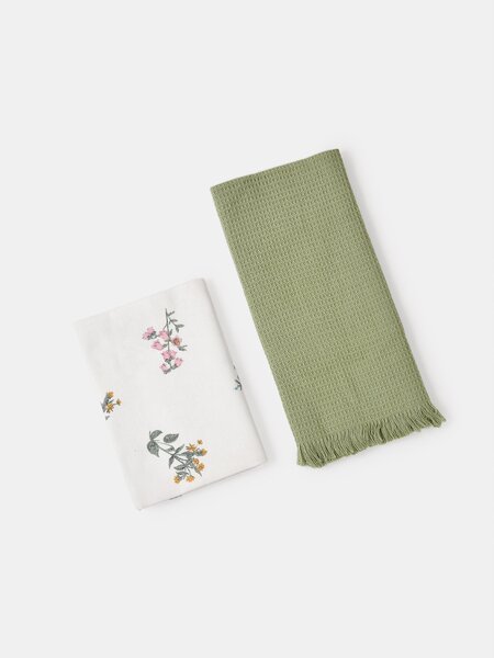 Sinsay - Set kuhinjskih krpa s cvjetnim motivom, 2 kom