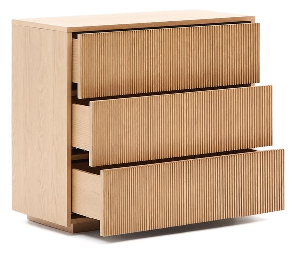 Komoda u dekoru hrasta u prirodnoj boji 90x79x50 cm Helvine – Kave Home