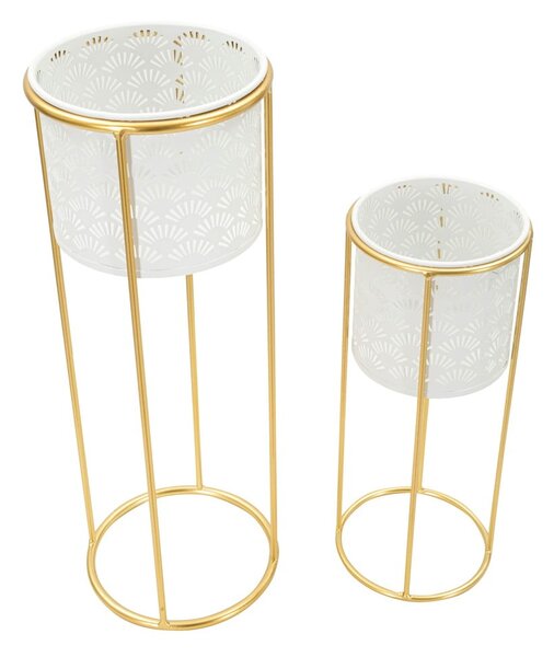 Metalni stalci za tegle za cvijeće u setu 2 kom ø 17 cm (visina 46 cm) Whity – Mauro Ferretti