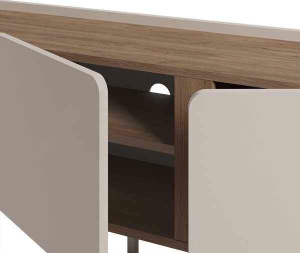 Krem/u prirodnoj boji TV komoda u dekoru hrasta 140x53x35 cm Lucile – Marckeric