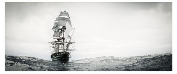 Slika - Brod koji plovi oceanom (120x50 cm)