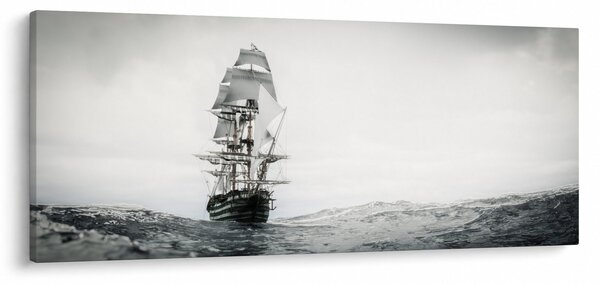 Slika - Brod koji plovi oceanom (120x50 cm)