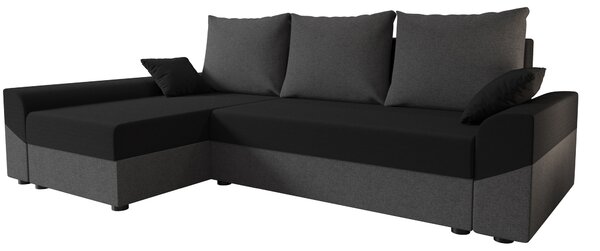 Kutna garnitura Dusk L (crna + siva) (L)