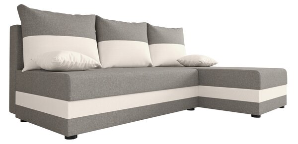 Kutna garnitura Harmony L (svijetlosiva + bijela) (D)
