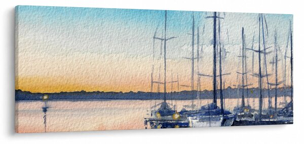 Slika - Vožnja čamcem, akvarel (120x50 cm)