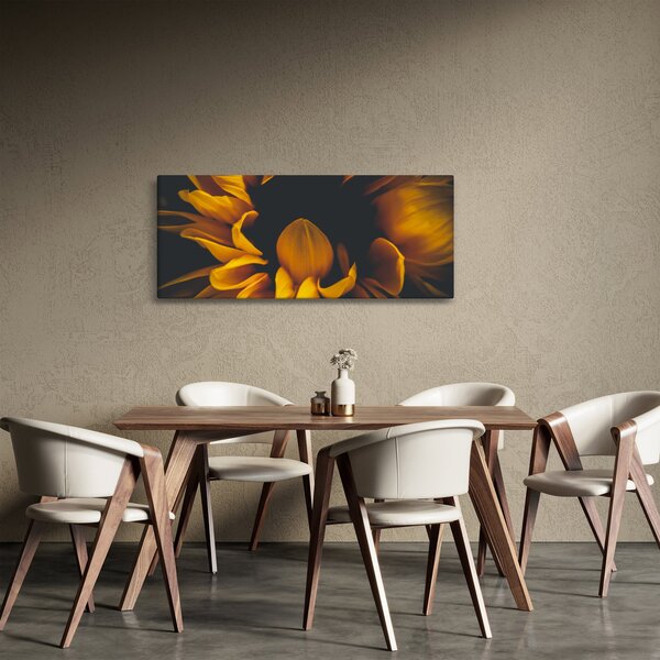 Slika - Suncokreti u crnoj pozadini (120x50 cm)