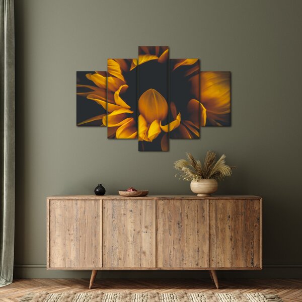 Slika - Suncokreti u crnoj pozadini (150x105 cm)
