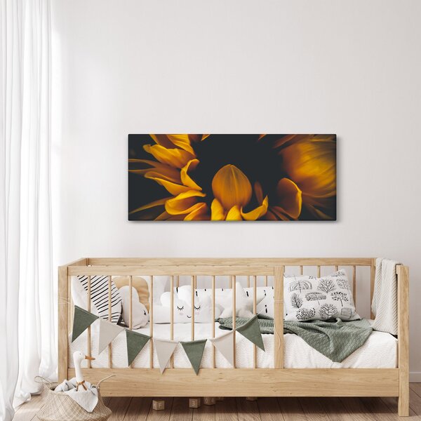 Slika - Suncokreti u crnoj pozadini (120x50 cm)