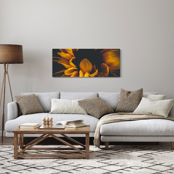 Slika - Suncokreti u crnoj pozadini (120x50 cm)