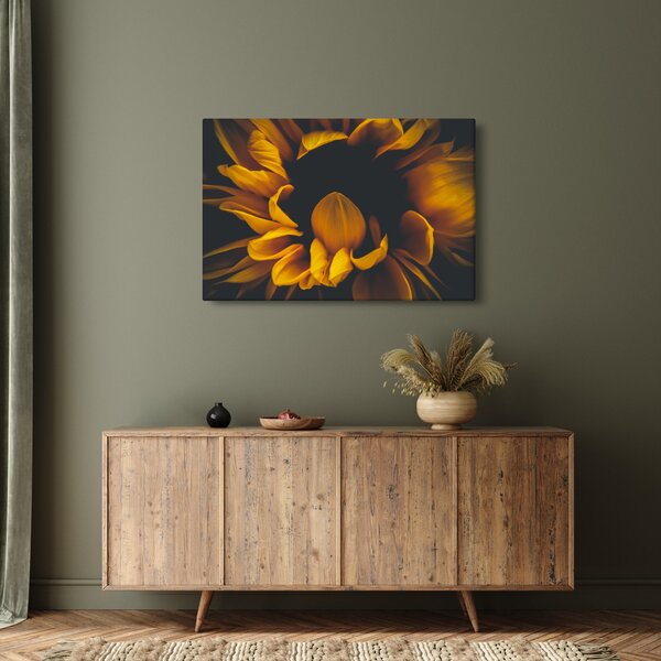 Slika - Suncokreti u crnoj pozadini (90x60 cm)