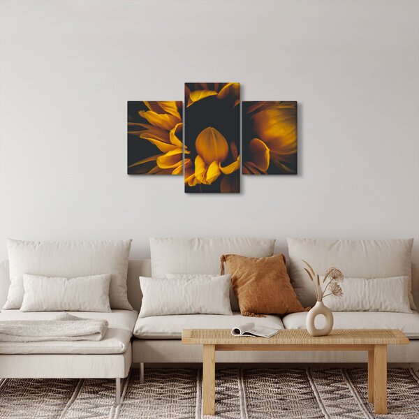 Slika - Suncokreti u crnoj pozadini (90x60 cm)