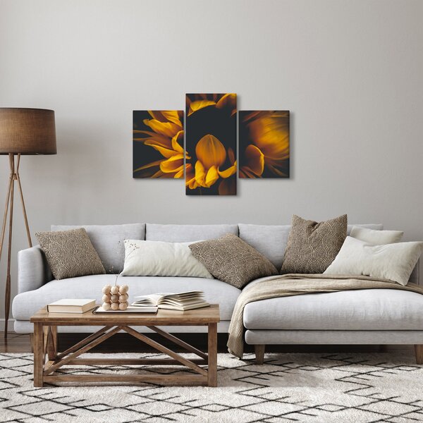 Slika - Suncokreti u crnoj pozadini (90x60 cm)