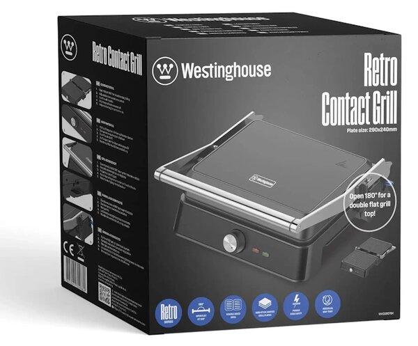 Westinghouse Retro Black kontaktni roštilj