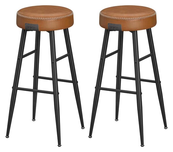 Eko barske stolice, set od dvije kuhinjske stolice visine 76,2 cm, karamel smeđe | VASAGLE