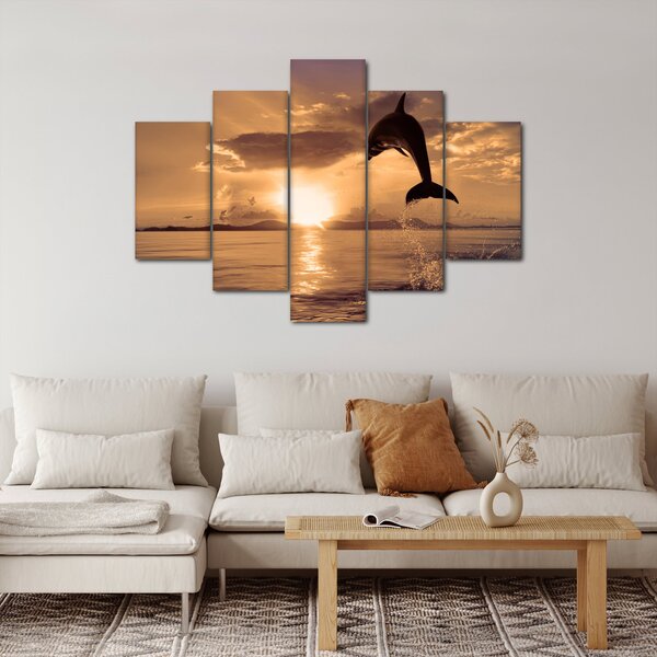 Slika - Delfin na zalasku sunca (150x105 cm)