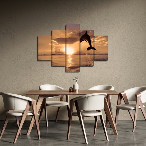 Slika - Delfin na zalasku sunca (150x105 cm)