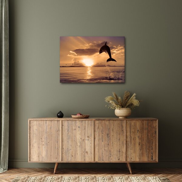 Slika - Delfin na zalasku sunca (70x50 cm)