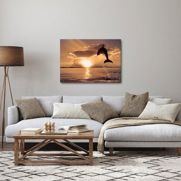 Slika - Delfin na zalasku sunca (70x50 cm)