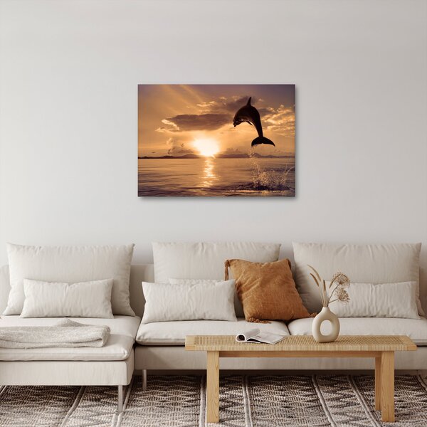 Slika - Delfin na zalasku sunca (70x50 cm)