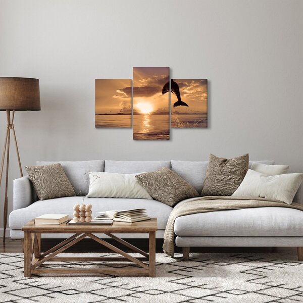 Slika - Delfin na zalasku sunca (90x60 cm)