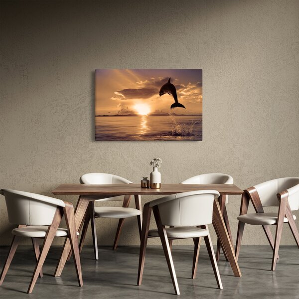 Slika - Delfin na zalasku sunca (90x60 cm)