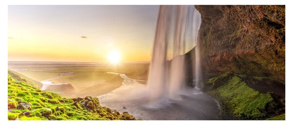 Slika - Seljalandsfoss iza špilje (120x50 cm)