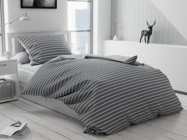 Pamučna posteljina Caprivi siva hotelski džep Dimenzije posteljine: 70 x 90 cm | 140 x 220 cm