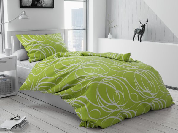 Pamučna posteljina Aromis zelena hotelski džep Dimenzije posteljine: 70 x 90 cm | 140 x 200 cm