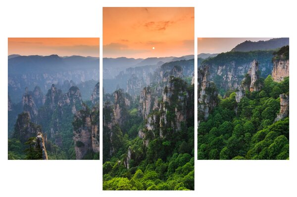 Slika - Nacionalni šumski park Zhangjiajie (90x60 cm)